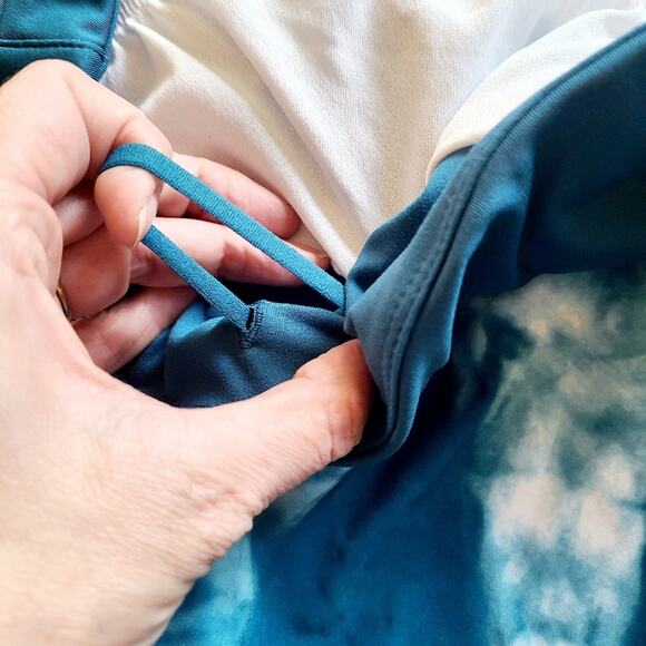 Champion Tie Dye Blue Athletic Shorts Size Large Women's NEW LINER‎ Double Dry - Picture 5 of 8